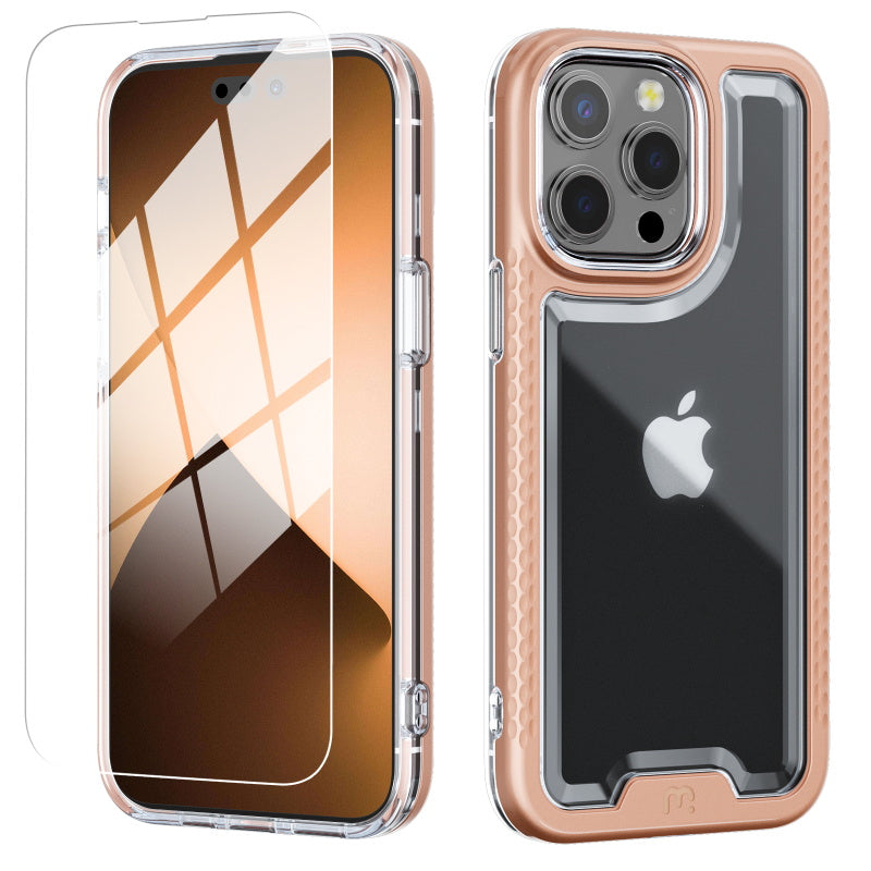 Apple iPhone 14 PRO MyBat Pro Lux Series Case with Tempered Glass - Rose Gold (1104689)