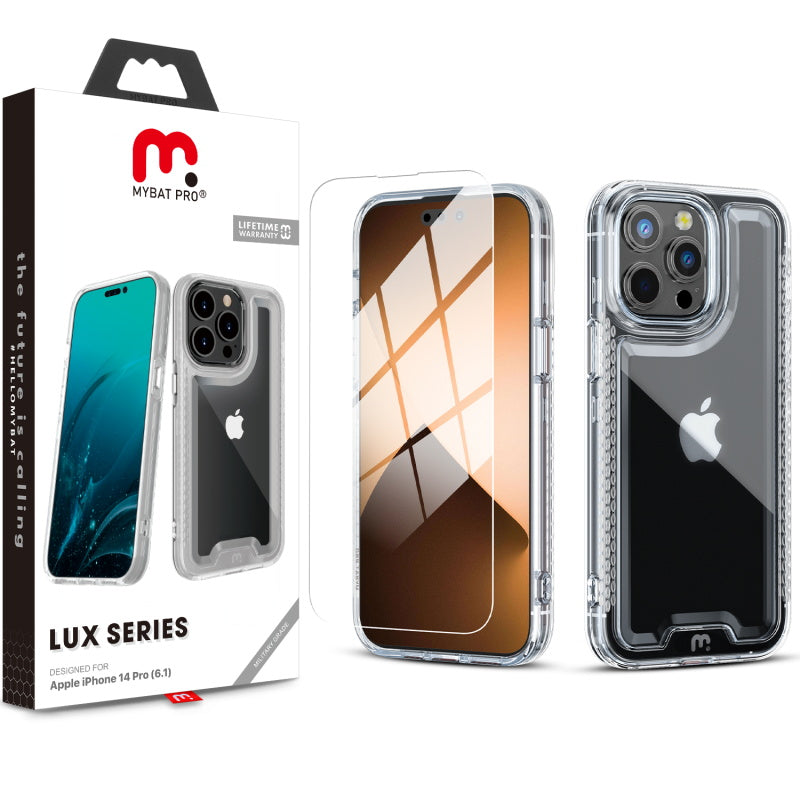 Apple iPhone 14 PRO MyBat Pro Lux Series Case with Tempered Glass - Clear (1104688)