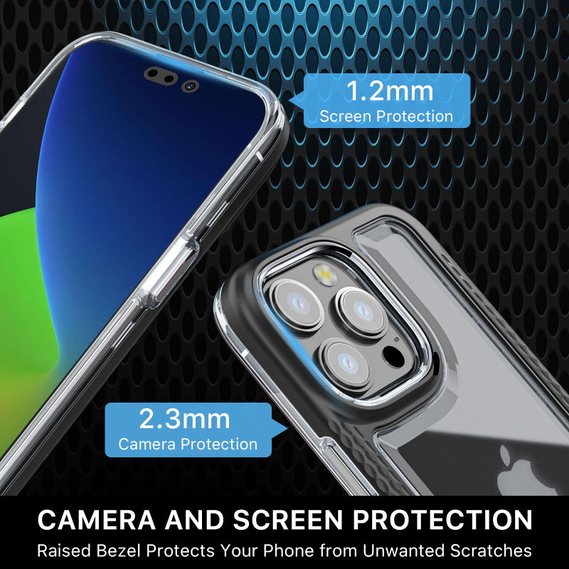 Apple iPhone 14 PRO MAX 6.7  Mybat Pro Lux Series Case with Tempered Glass - Black (1104699)