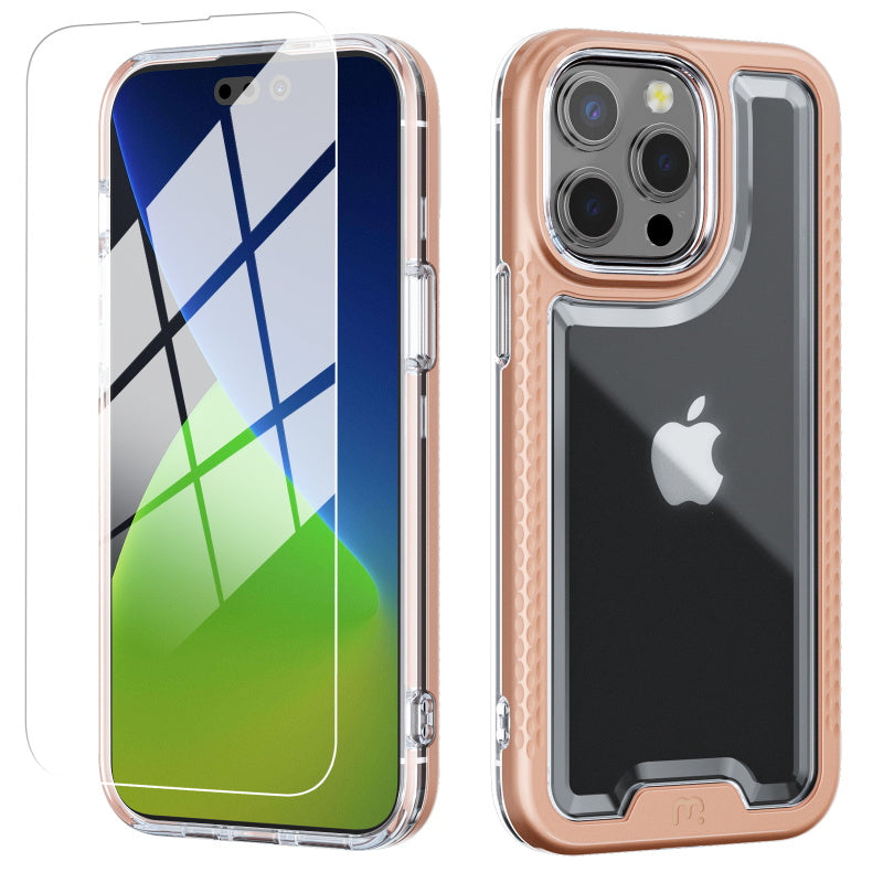 Apple iPhone 14 PRO MAX 6.7  Mybat Pro Lux Series Case with Tempered Glass - Rose Gold (1104700)