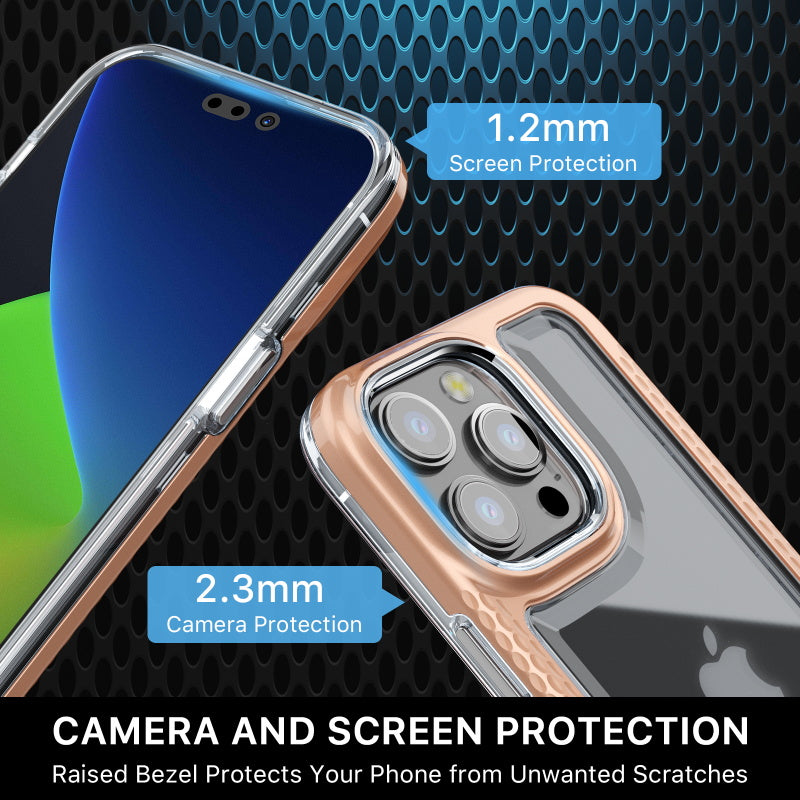 Apple iPhone 14 PRO MAX 6.7  Mybat Pro Lux Series Case with Tempered Glass - Rose Gold (1104700)