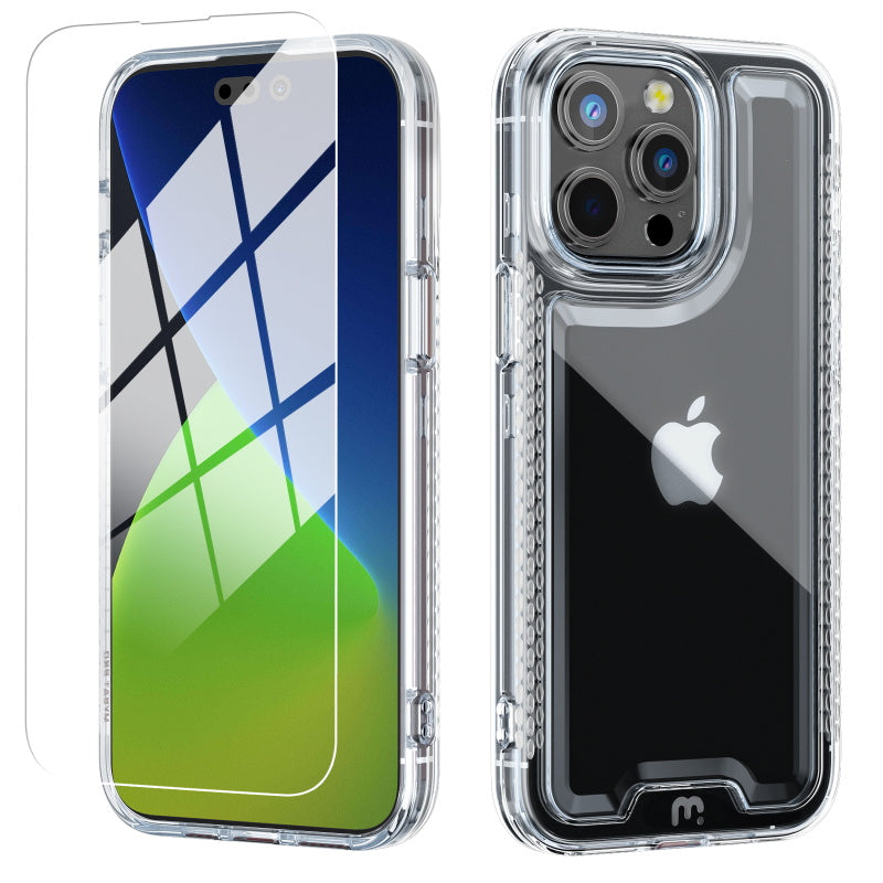 Apple iPhone 14 PRO MAX 6.7  Mybat Pro Lux Series Case with Tempered Glass - Clear (1104701)