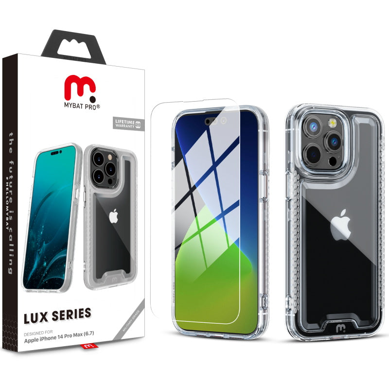 Apple iPhone 14 PRO MAX 6.7  Mybat Pro Lux Series Case with Tempered Glass - Clear (1104701)