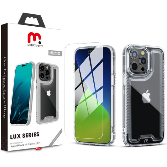 Apple iPhone 14 PRO MAX 6.7  Mybat Pro Lux Series Case with Tempered Glass - Clear (1104701)