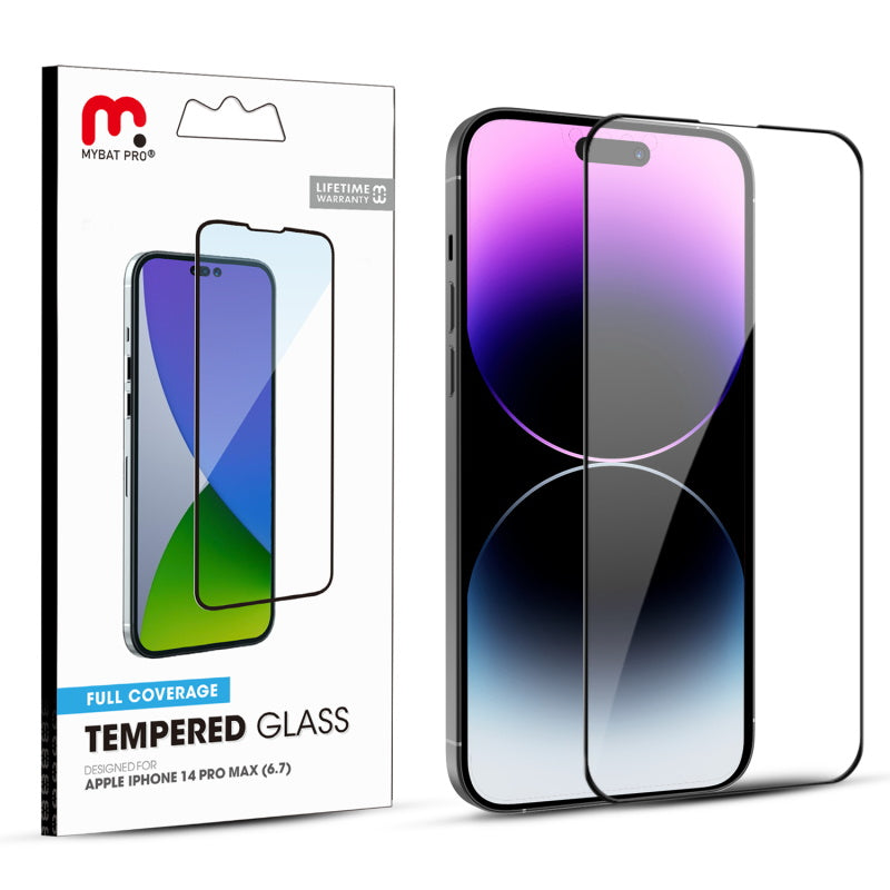 MyBat Pro Full Coverage Tempered Glass Screen Protector for Apple iPhone 14 Pro Max (6.7) - Black (1105466)