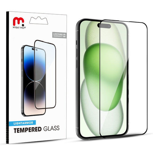 MyBat Pro LightArmor Tempered Glass Screen Protector for Apple iPhone 15 Plus (6.7) - Black (1106132)