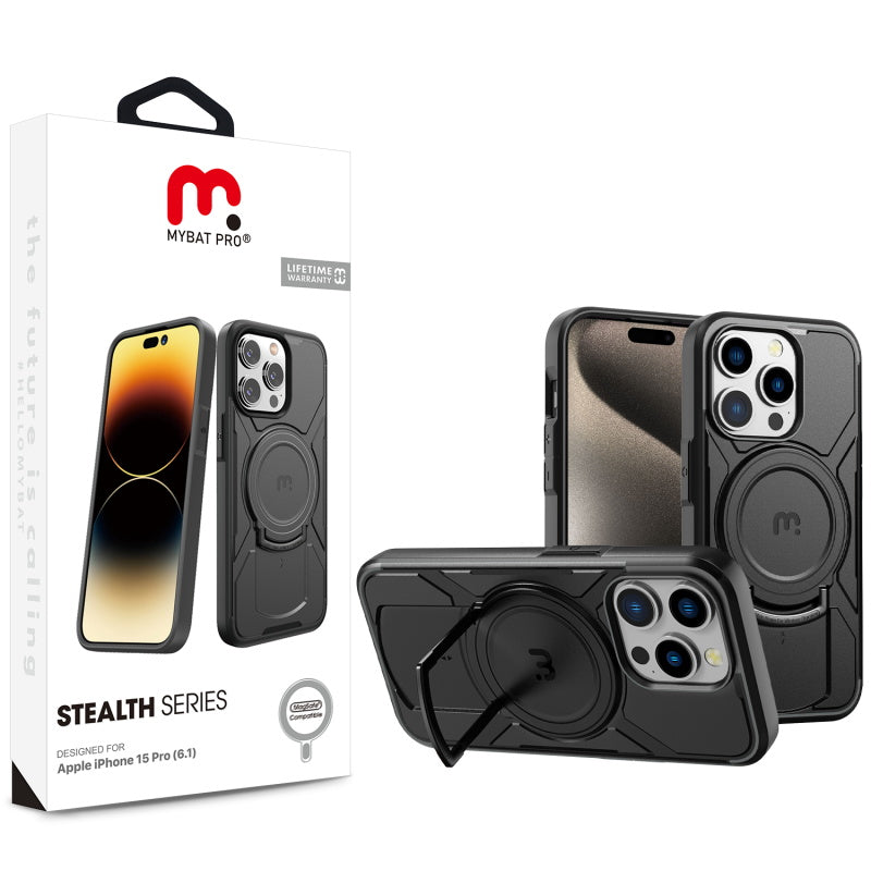 Apple iPhone 15 Pro (6.1) MyBat Pro Stealth Series w/ MagSafe Case - Black / Black (1106206)