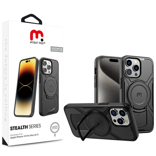 Apple iPhone 15 Pro Max (6.7) MyBat Pro Stealth Series w/ MagSafe Case - Black/Black (1106213)