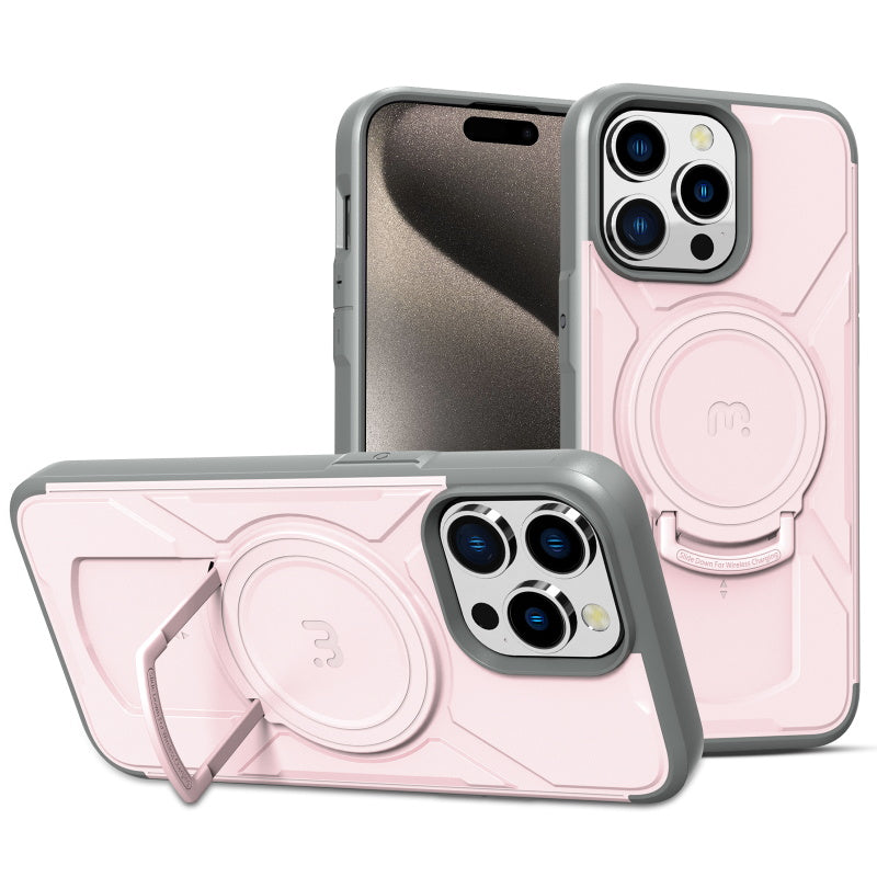 Apple iPhone 15 Pro Max (6.7) MyBat Pro Stealth Series w/ MagSafe Case - Pink / Gray  (1106212)