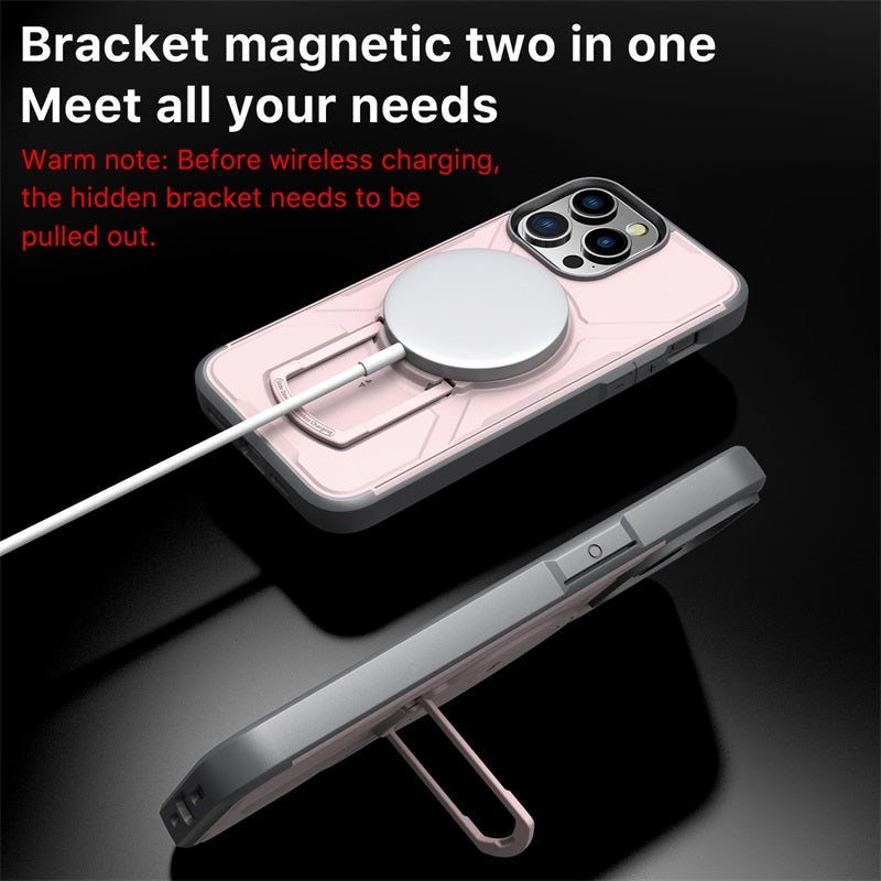Apple iPhone 15 Pro Max (6.7) MyBat Pro Stealth Series w/ MagSafe Case - Pink / Gray  (1106212)