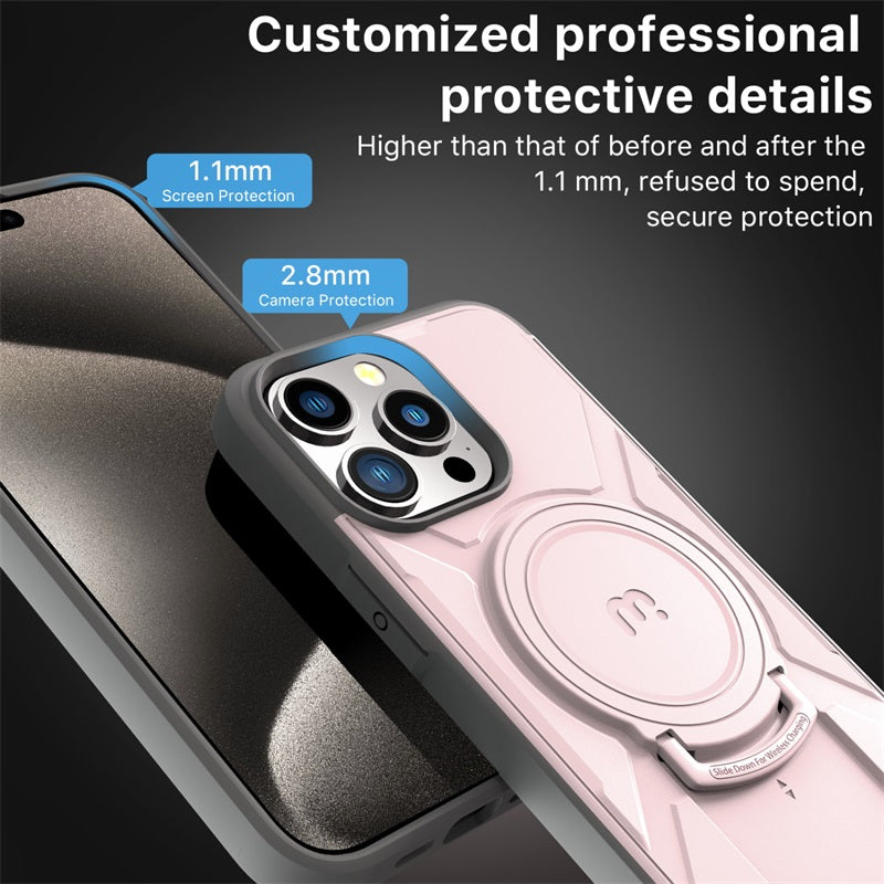 Apple iPhone 15 Pro Max (6.7) MyBat Pro Stealth Series w/ MagSafe Case - Pink / Gray  (1106212)