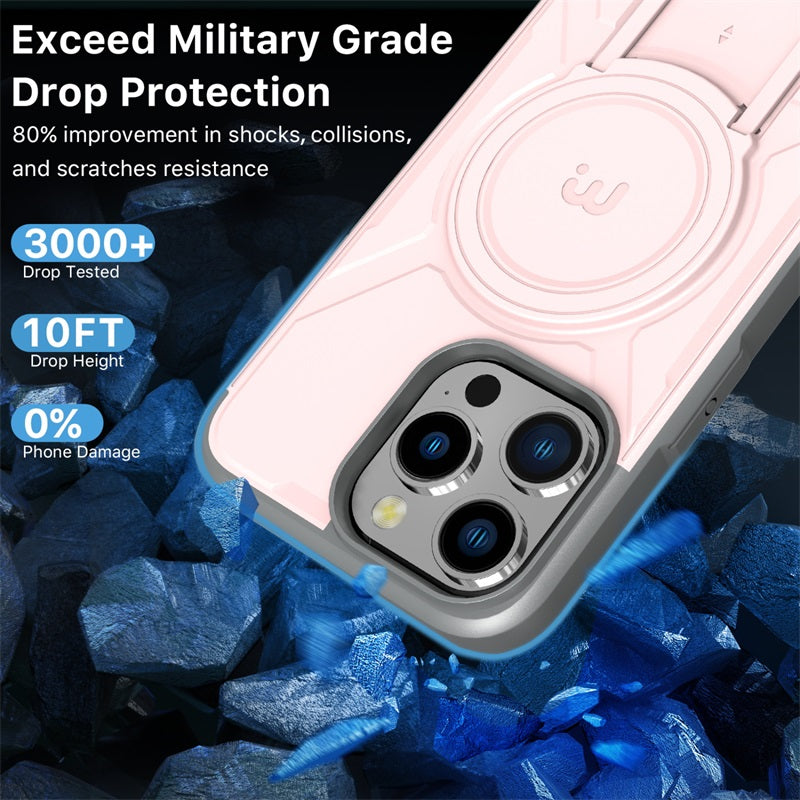 Apple iPhone 15 Pro Max (6.7) MyBat Pro Stealth Series w/ MagSafe Case - Pink / Gray  (1106212)