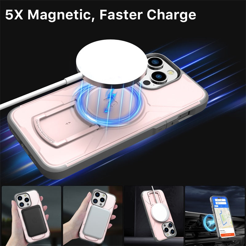 Apple iPhone 15 Pro Max (6.7) MyBat Pro Stealth Series w/ MagSafe Case - Pink / Gray  (1106212)