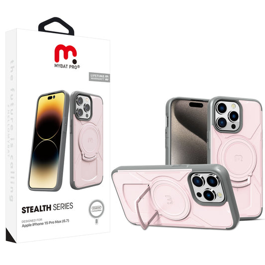 Apple iPhone 15 Pro Max (6.7) MyBat Pro Stealth Series w/ MagSafe Case - Pink / Gray  (1106212)