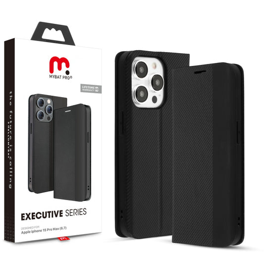 Apple iPhone 15 Pro Max (6.7) MyBat Pro Executive Series Wallet Case - Black (1106215)