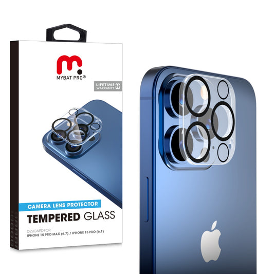 MyBat Pro Tempered Glass Lens Protector (2.5D) for Apple iPhone 15 Pro Max (6.7) / 15 Pro (6.1) - Clear (1106125)