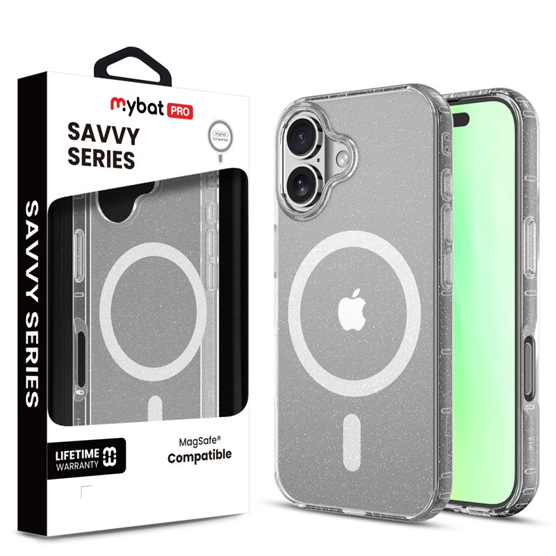 MyBat Pro Savvy Series MagSafe Case for Apple iPhone 17 - Clear Glitter (1103281) (MSRP $59.99)