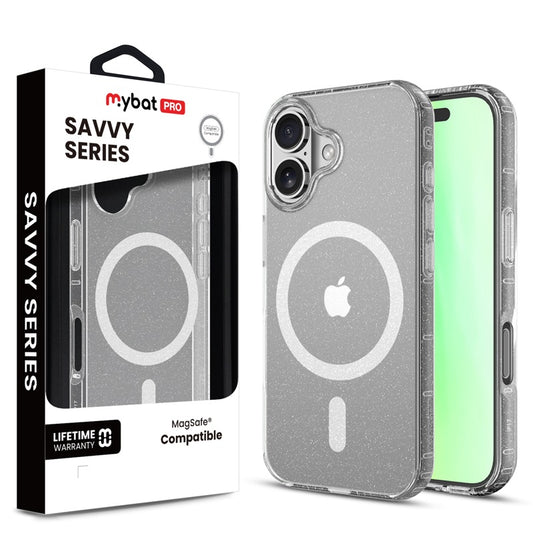 MyBat Pro Savvy Series MagSafe Case for Apple iPhone 17 - Clear Glitter (1103281) (MSRP $59.99)