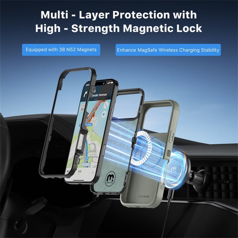 MyBat Pro Maverick Series Rogue Edition MagSafe Case for Apple iPhone 17 Pro Max - Grey ( 1107658) (MSRP $59.99)