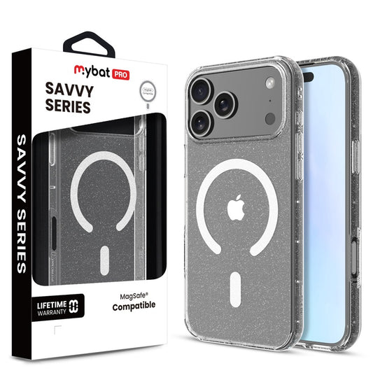 MyBat Pro Savvy Series MagSafe Case for Apple iPhone 17 Pro Max - Clear Glitter (1103315) (MSRP $59.99)