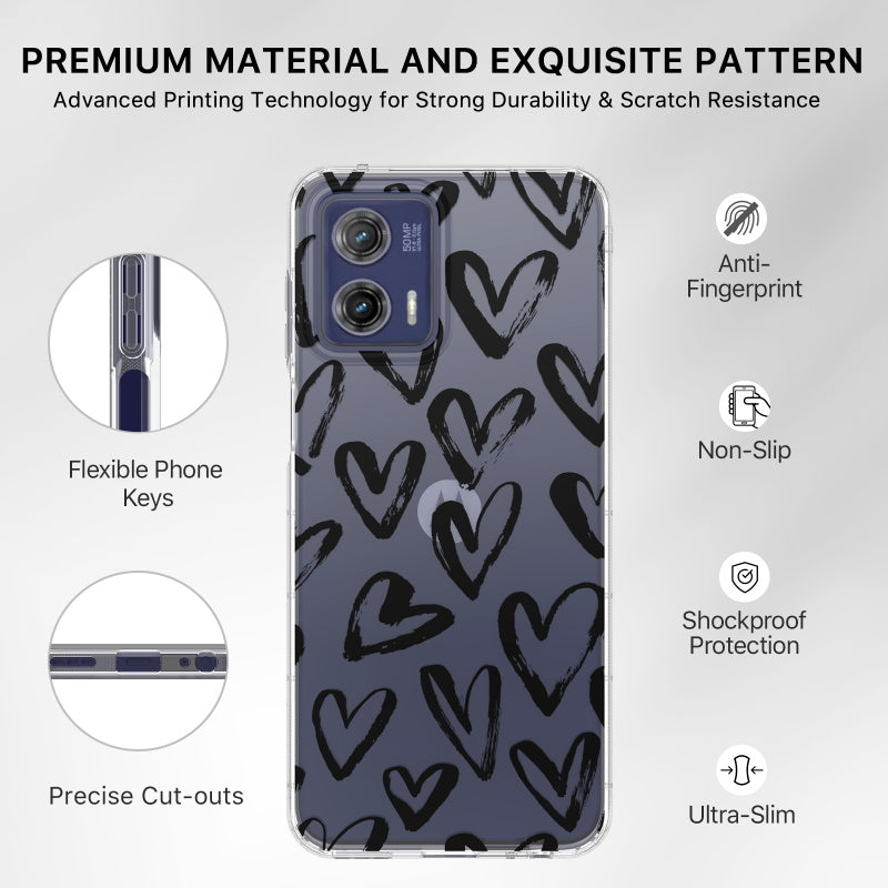 Motorola MOTO G 5G (2023) MyBat Pro Mood Series Case - Black Hearts (1105850)