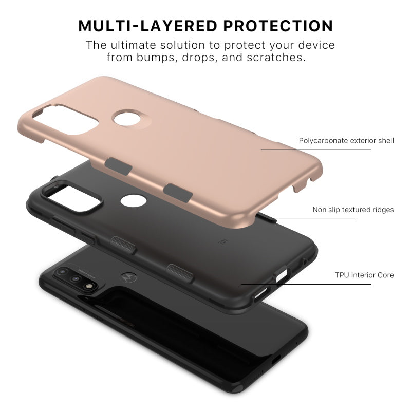 Moto G Play 2023, Moto G Pure, Moto G Power (2022) MyBat Pro TUFF Subs Series Case - Rose Gold (1103162)