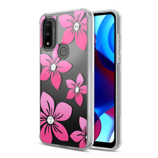Moto G Play 2023, Moto G Pure, Moto G Power (2022) MyBat Pro Mood Series Case (with Diamonds) - Blossom (1103169)