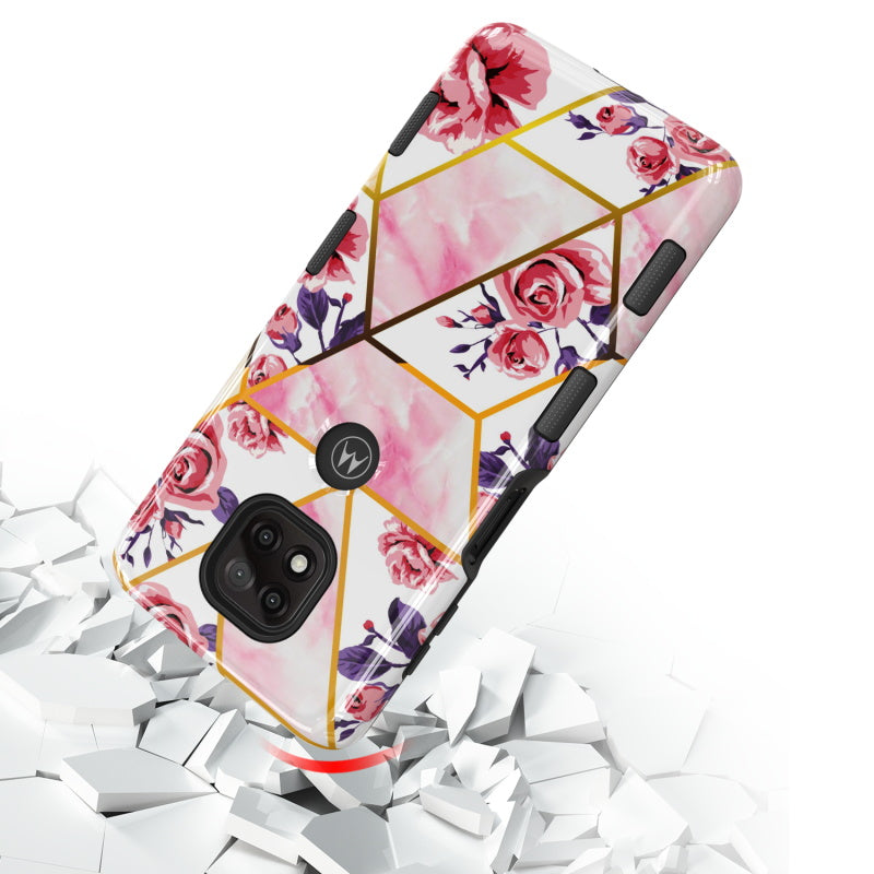 Moto G Power (2021) MyBat Pro TUFF Subs Series Case - Rose Marble (1101151)