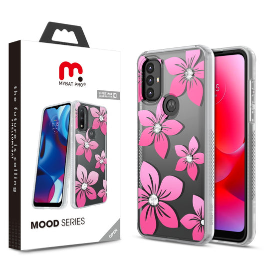 Moto G Play 2023, Moto G Pure, Moto G Power (2022) MyBat Pro Mood Series Case (with Diamonds) - Blossom (1103598)
