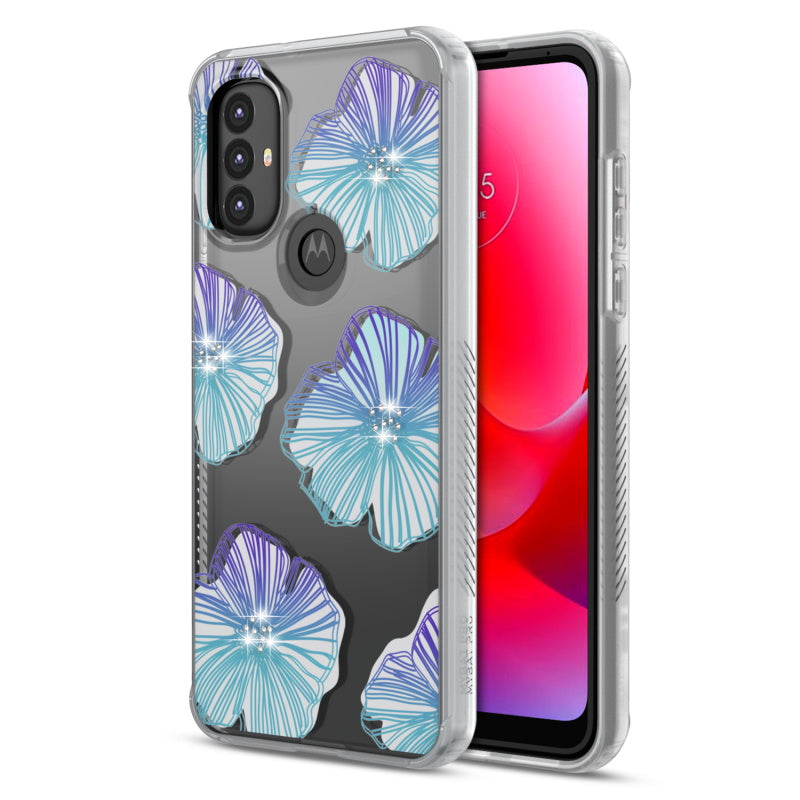 Moto G Play 2023, Moto G Pure, Moto G Power (2022) MyBat Pro Mood Series Case (with Diamonds) case - Seashell (1103597)