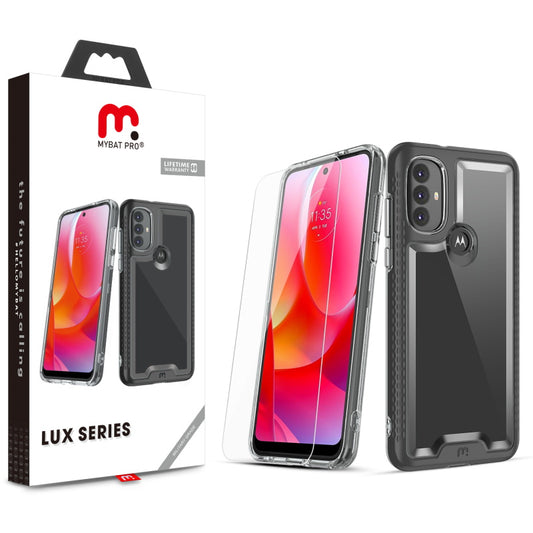 Moto G Play 2023, Moto G Pure, Moto G Power (2022) MyBat Pro Lux Series Case with Tempered Glass - Black (1103601)