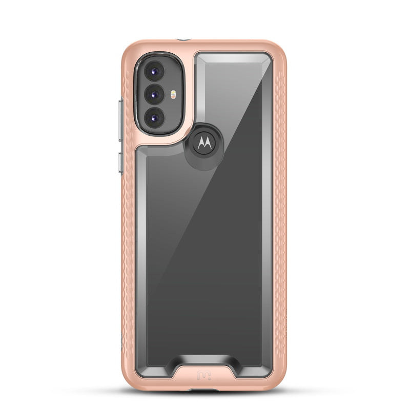 Moto G Play 2023, Moto G Pure, Moto G Power (2022) MyBat Pro Lux Series Case with Tempered Glass  - Rose Gold (1103600)