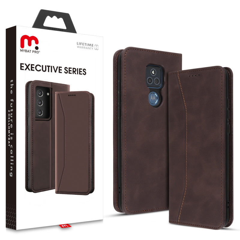 Moto G Power (2021) MyBat Pro Executive Series Wallet Case - Brown (1101641)