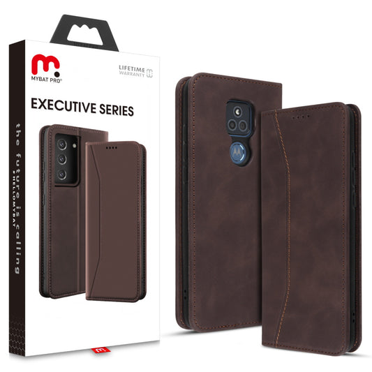 Moto G Power (2021) MyBat Pro Executive Series Wallet Case - Brown (1101641)