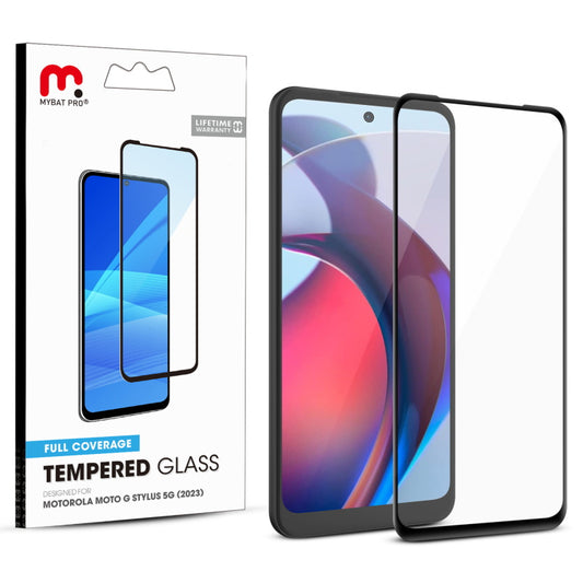 MyBat Pro Full Coverage Tempered Glass Screen Protector for Motorola Moto G Stylus 5G (2023) / Moto G Stylus 4G (2023) - Black (1105775)