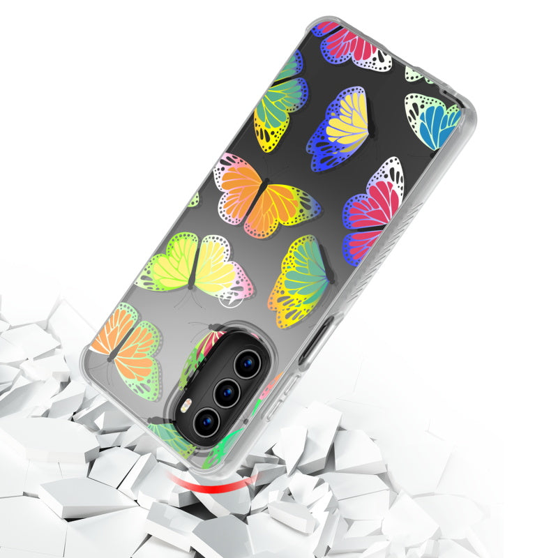 Motorola Moto G Stylus 5G (2022) MyBat Pro Mood Diamond Series Case - Neon Butterfies (1103950)