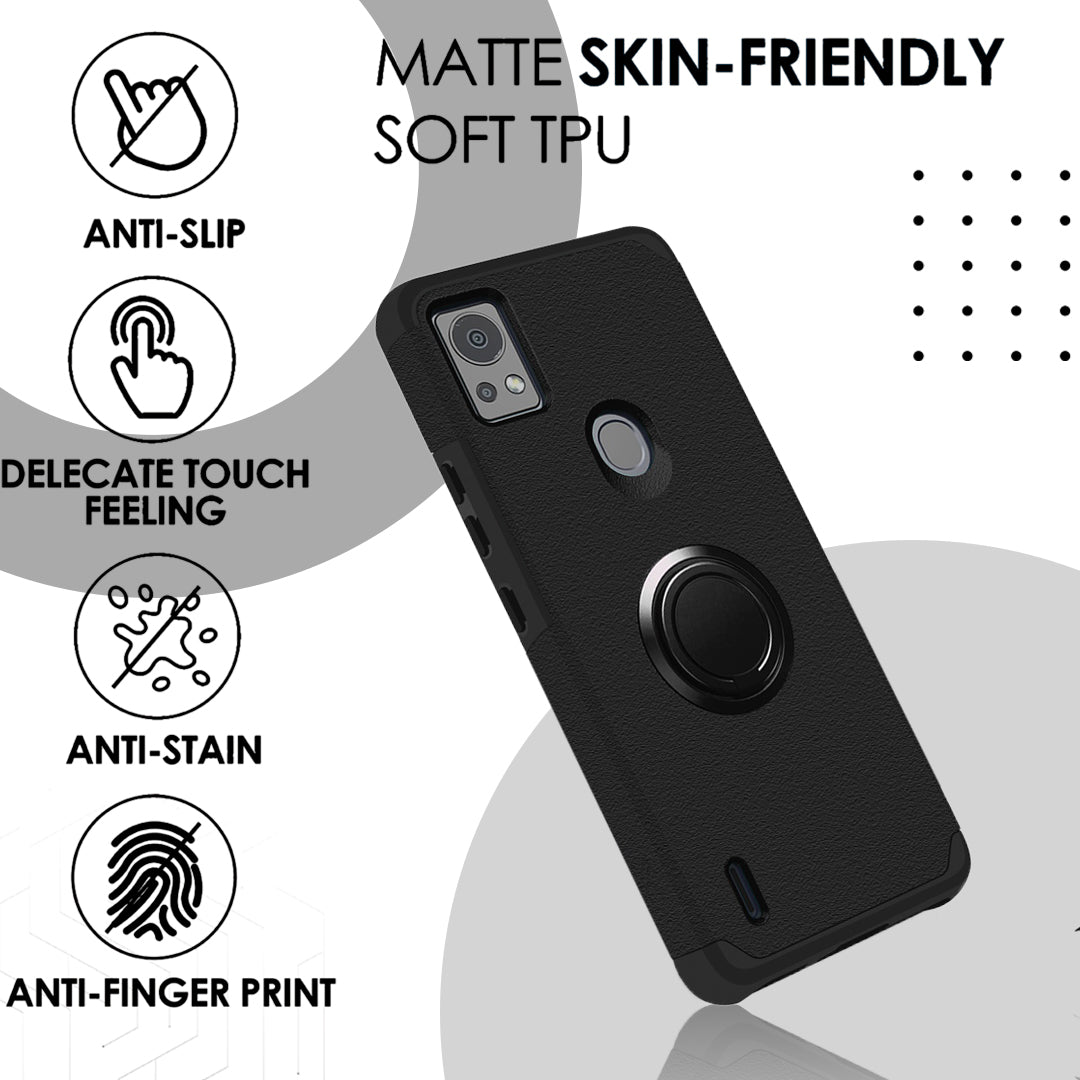 Cricket Icon 5 Tough Hybrid With Ring Stand + Tempered Glass - Black (1106021)