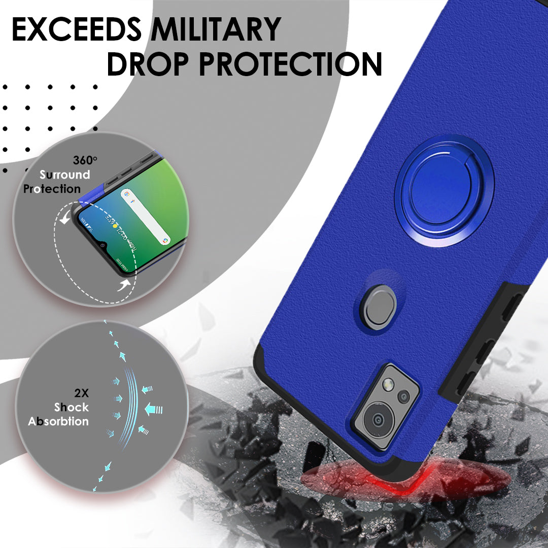 Cricket Icon 5 Tough Hybrid With Ring Stand + Tempered Glass - Classic Blue (1106022)