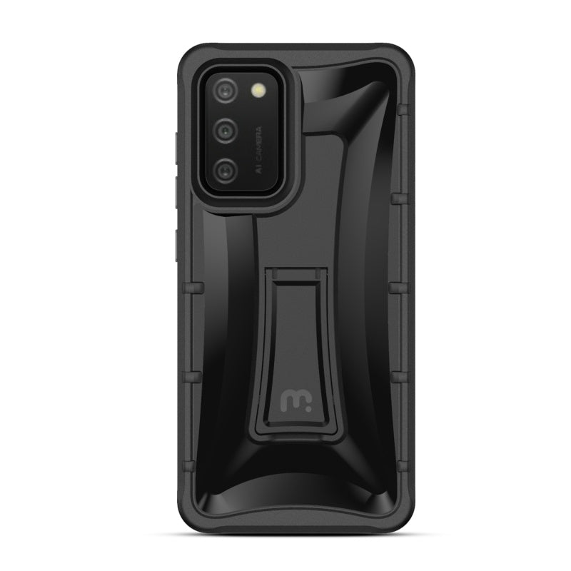 Samsung Galaxy A02s MyBat Pro Warrior Series Case with Holster and Tempered Glass - Black (1101177)