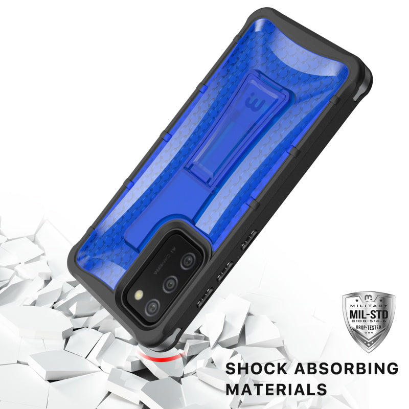 Samsung Galaxy A02s MyBat Pro Warrior Series Case with Holster and Tempered Glass - Blue (1101176)