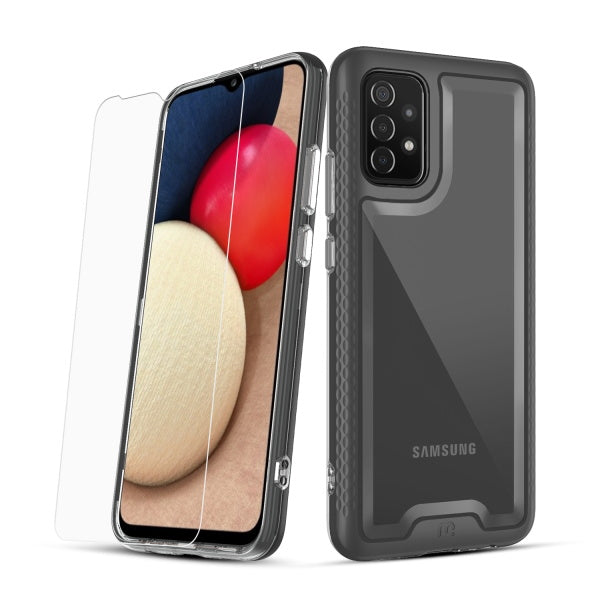 Samsung Galaxy A02s MyBat Pro Lux Series Case with Tempered Glass - Black (1101653)