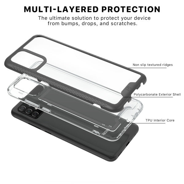 Samsung Galaxy A02s MyBat Pro Lux Series Case with Tempered Glass - Black (1101653)
