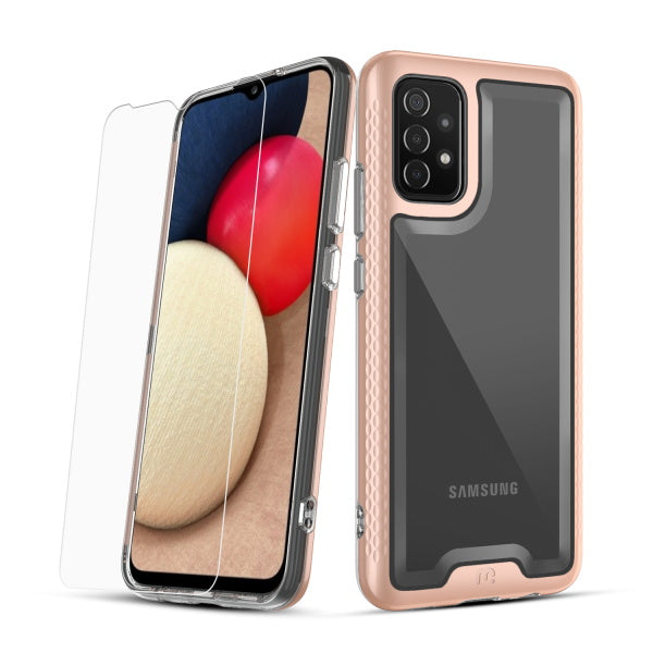 Samsung Galaxy A02s MyBat Pro Lux Series Case with Tempered Glass - Rose Gold (1101652)