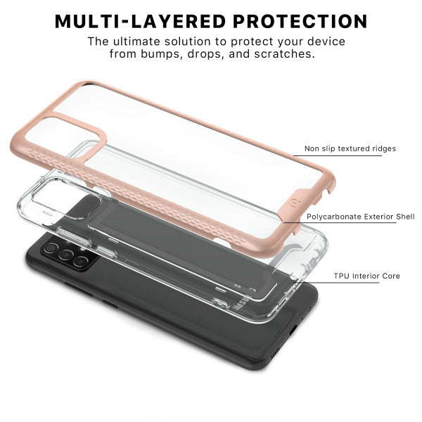 Samsung Galaxy A02s MyBat Pro Lux Series Case with Tempered Glass - Rose Gold (1101652)