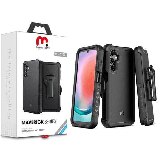 MyBat Pro Maverick Series Case w/ Holster for Samsung Galaxy A15 5G -  Black (1107706)