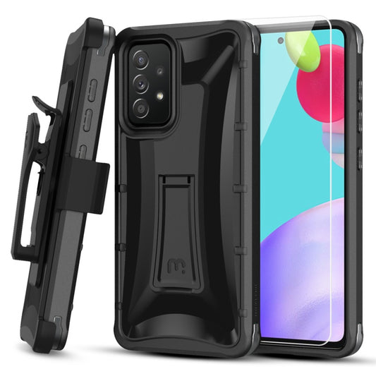 Samsung Galaxy A52 5G MyBat Pro Warrior Series Case with Holster and Tempered Glass - Black (1101181)