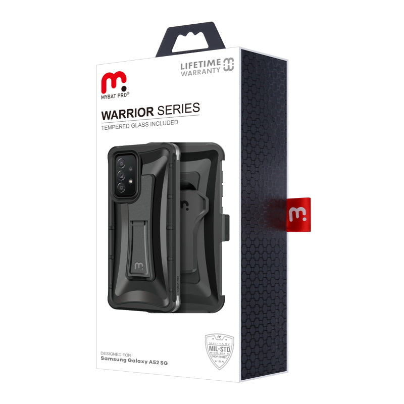 Samsung Galaxy A52 5G MyBat Pro Warrior Series Case with Holster and Tempered Glass - Black (1101181)