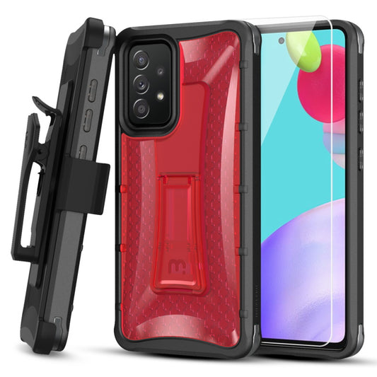 Samsung Galaxy A52 5G MyBat Pro Warrior Series Case with Holster and Tempered Glass - Red (1101182)