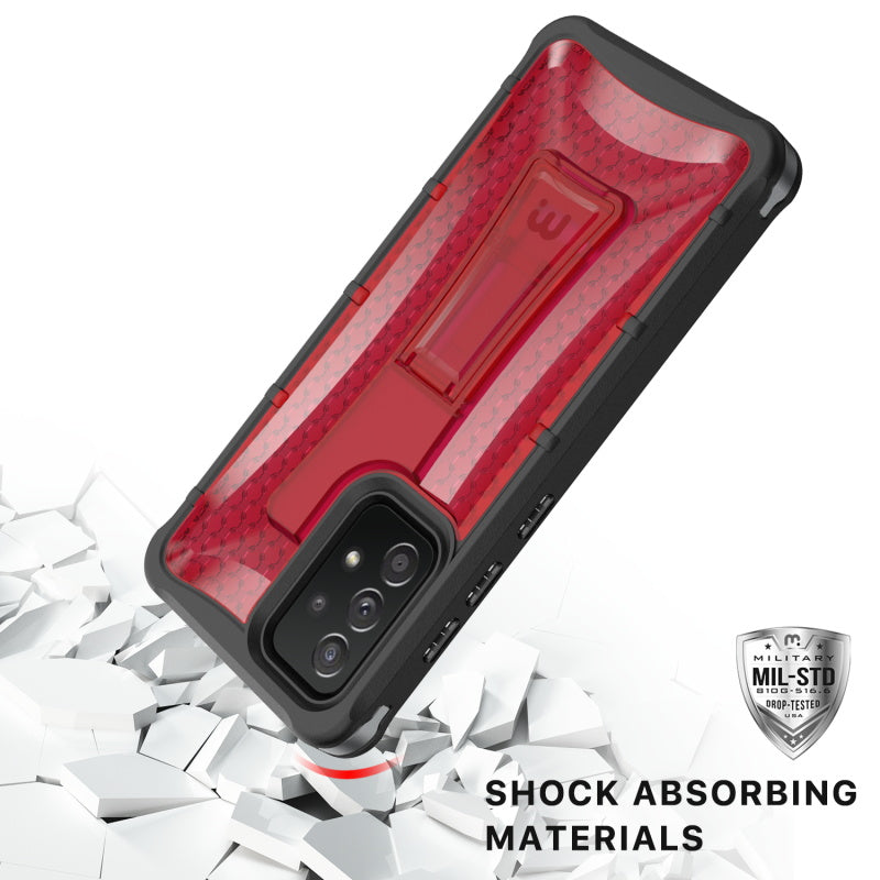 Samsung Galaxy A52 5G MyBat Pro Warrior Series Case with Holster and Tempered Glass - Red (1101182)