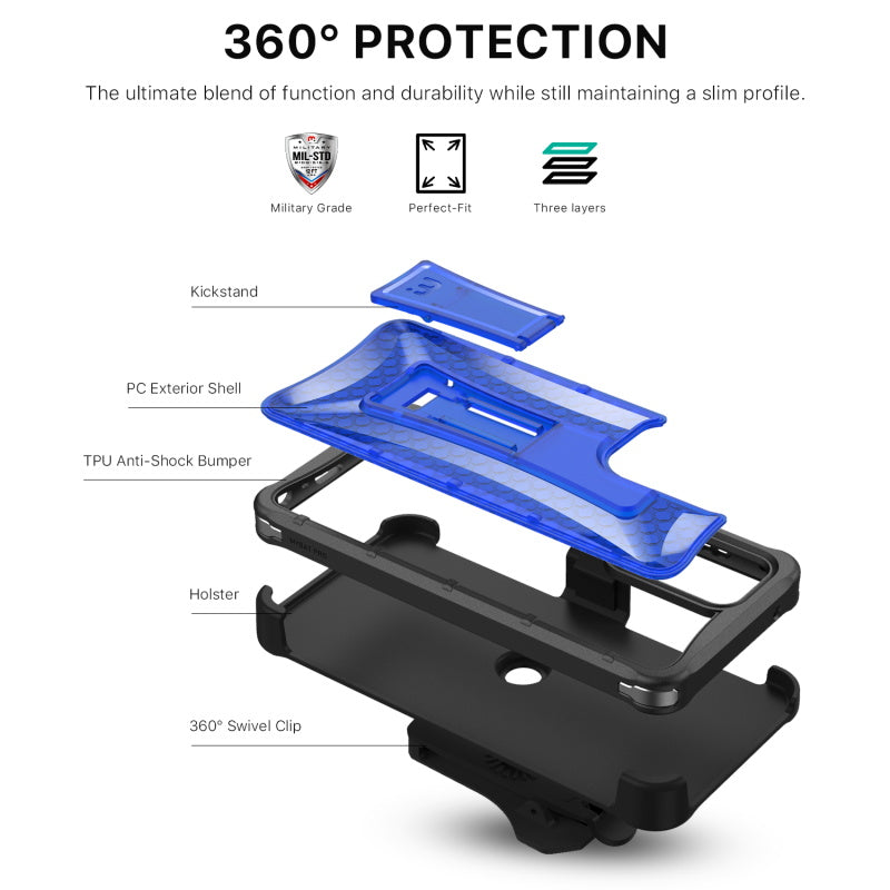 Samsung Galaxy A52 5G MyBat Pro Warrior Series Case with Holster and Tempered Glass - Blue (1101183)